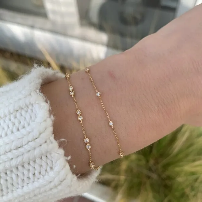 Lulu Jack Single Bezel Bracelet in Yellow Gold
