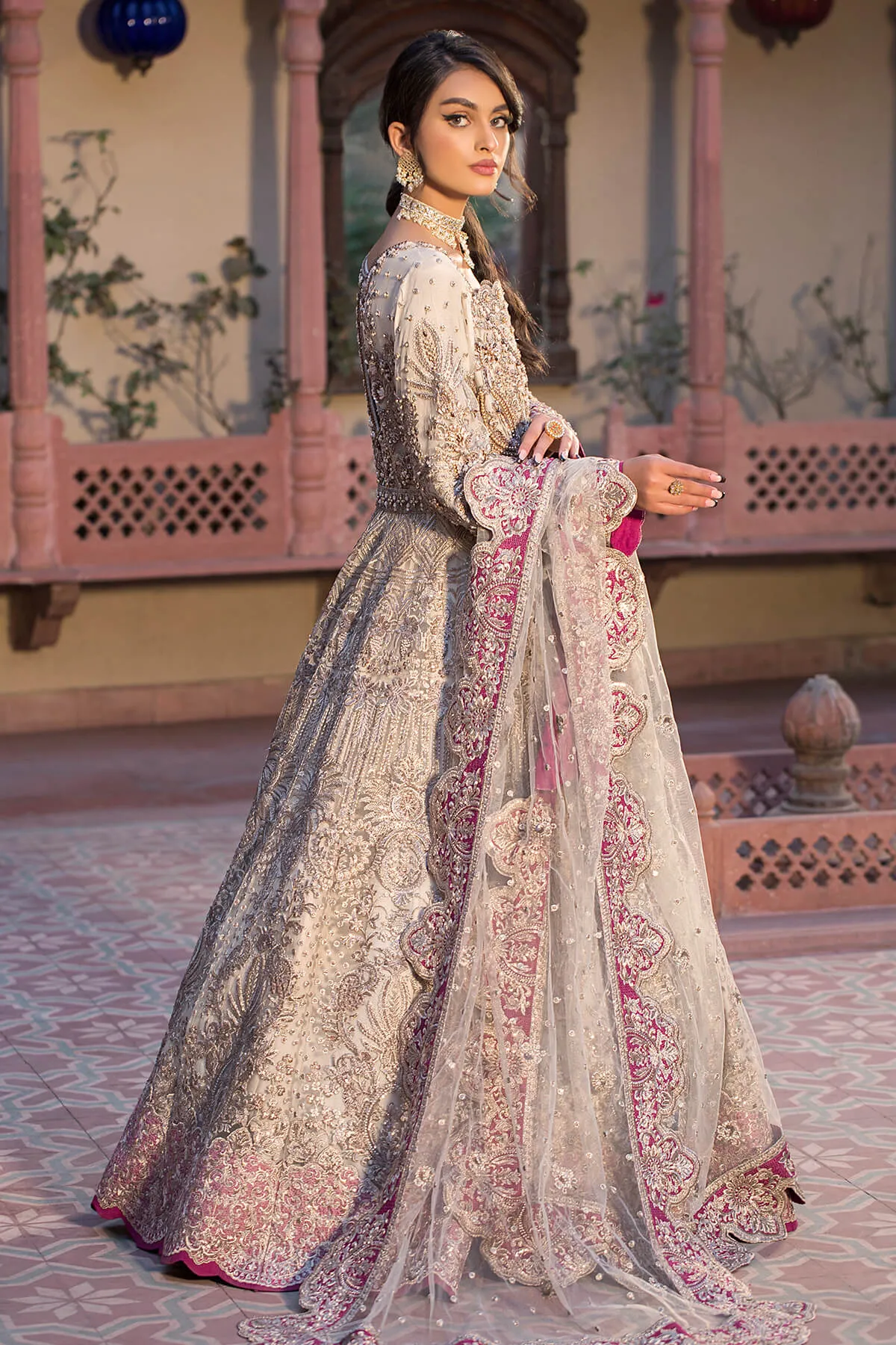 Luxury Heavily Embellished Gold Pishwas Pakistani Wedding Dress