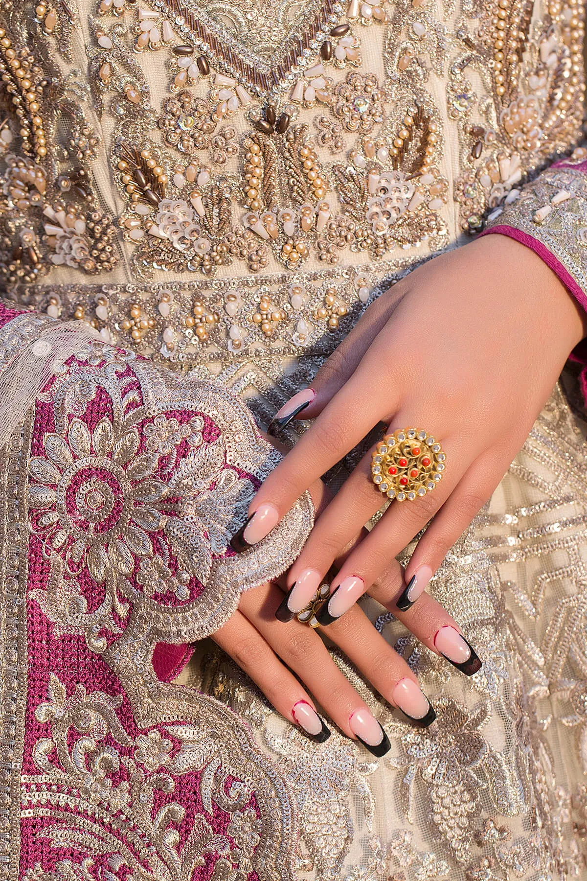 Luxury Heavily Embellished Gold Pishwas Pakistani Wedding Dress