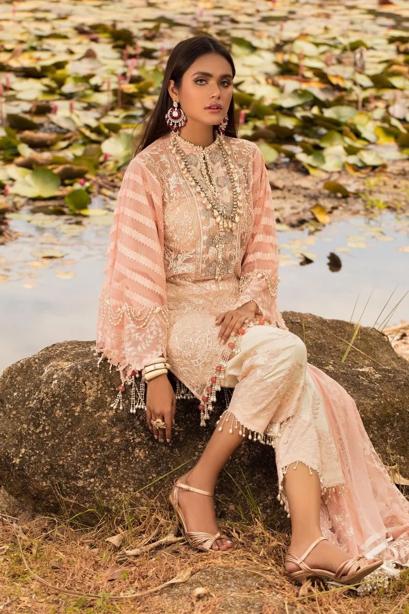 Luxury Lawn Wear in Peach Color #MG5004