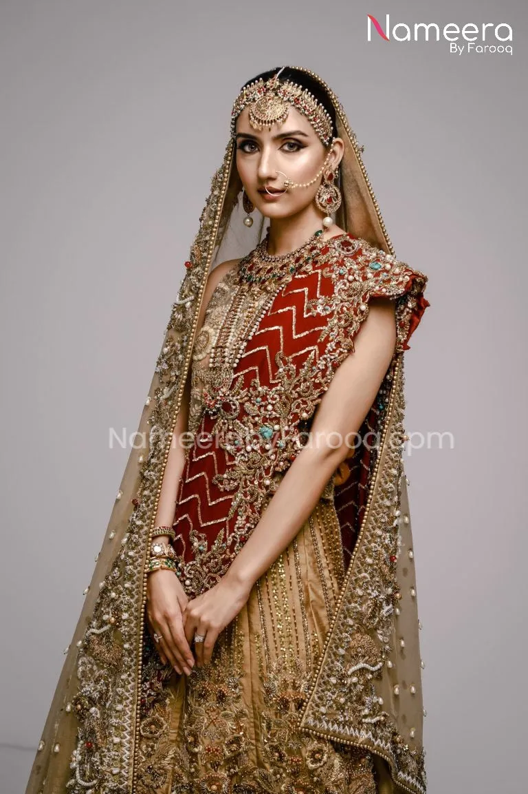 Luxury Pakistani Bridal Lehenga for Barat online #BS22