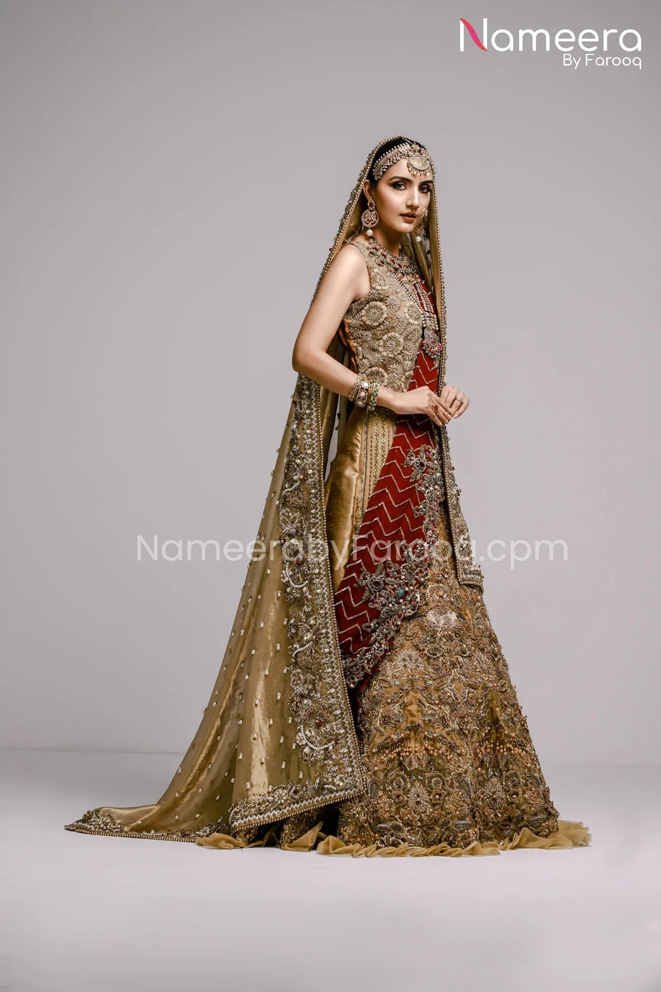 Luxury Pakistani Bridal Lehenga for Barat online #BS22