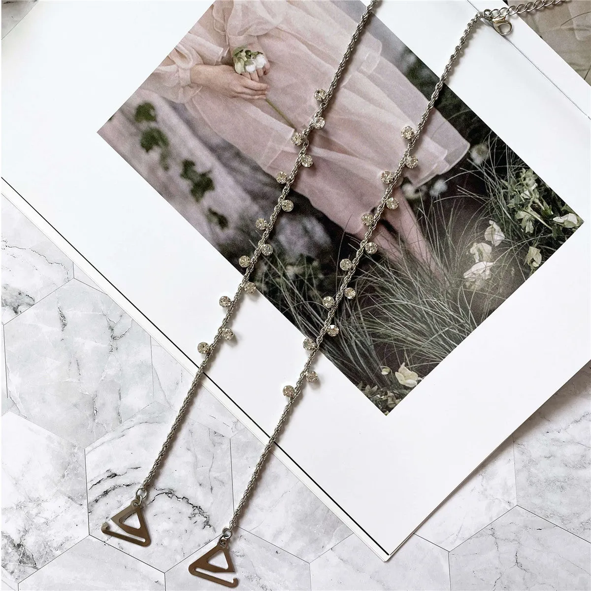Metal Rhinestone Bra Strap