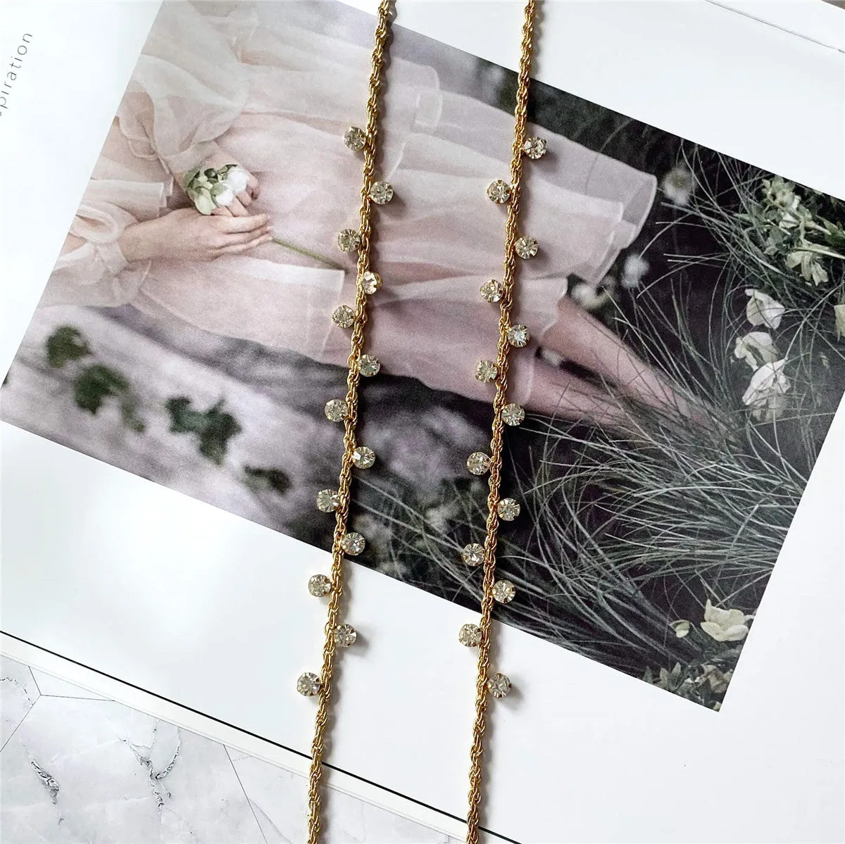 Metal Rhinestone Bra Strap