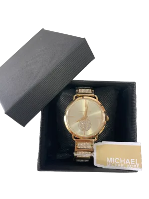 Michael Kors Metallic Portia Pave Gold Dial Ladies Watch