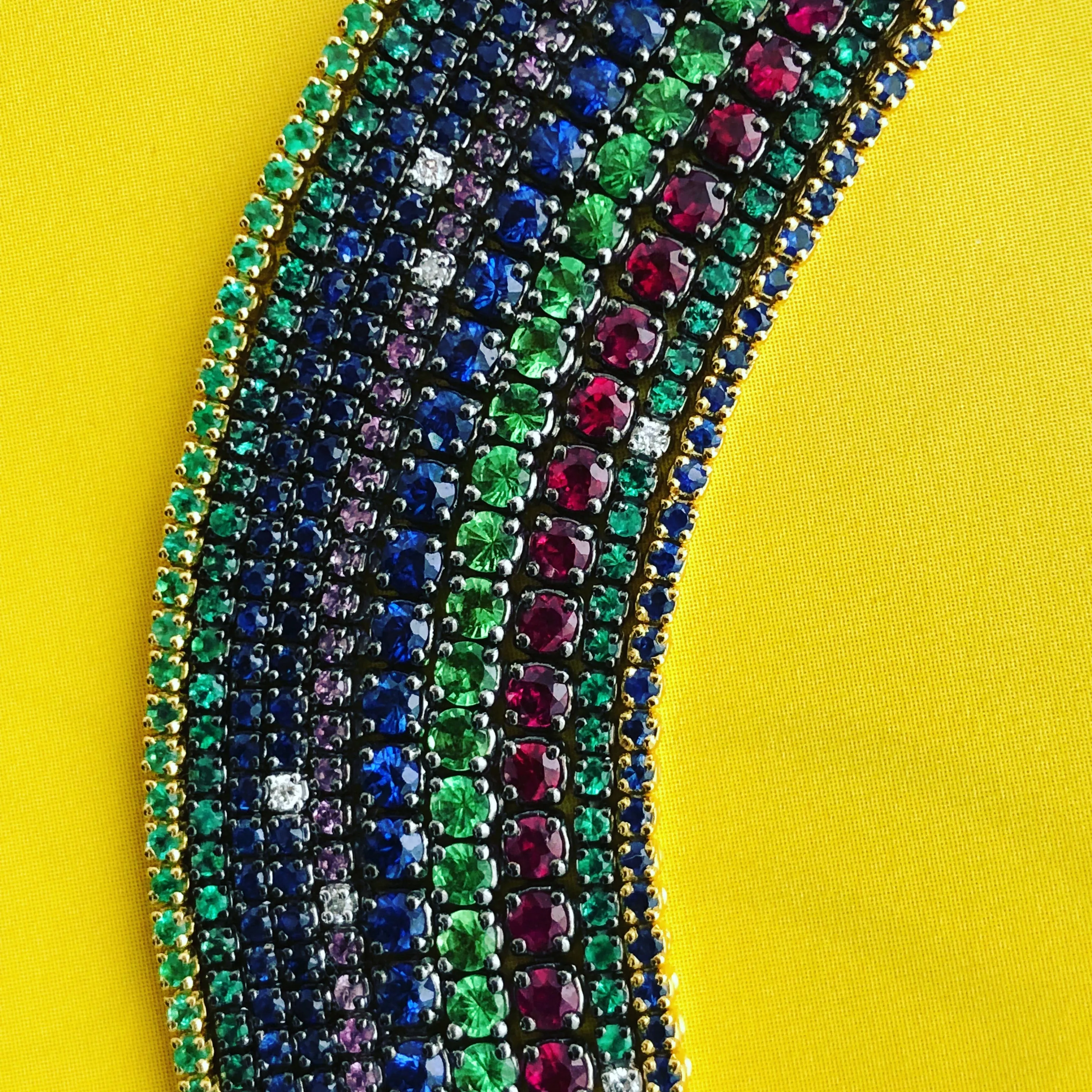 MICRO VENICE TENNIS BRACELET -EMERALD X DIAMOND