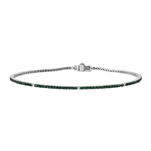 MICRO VENICE TENNIS BRACELET -EMERALD X DIAMOND