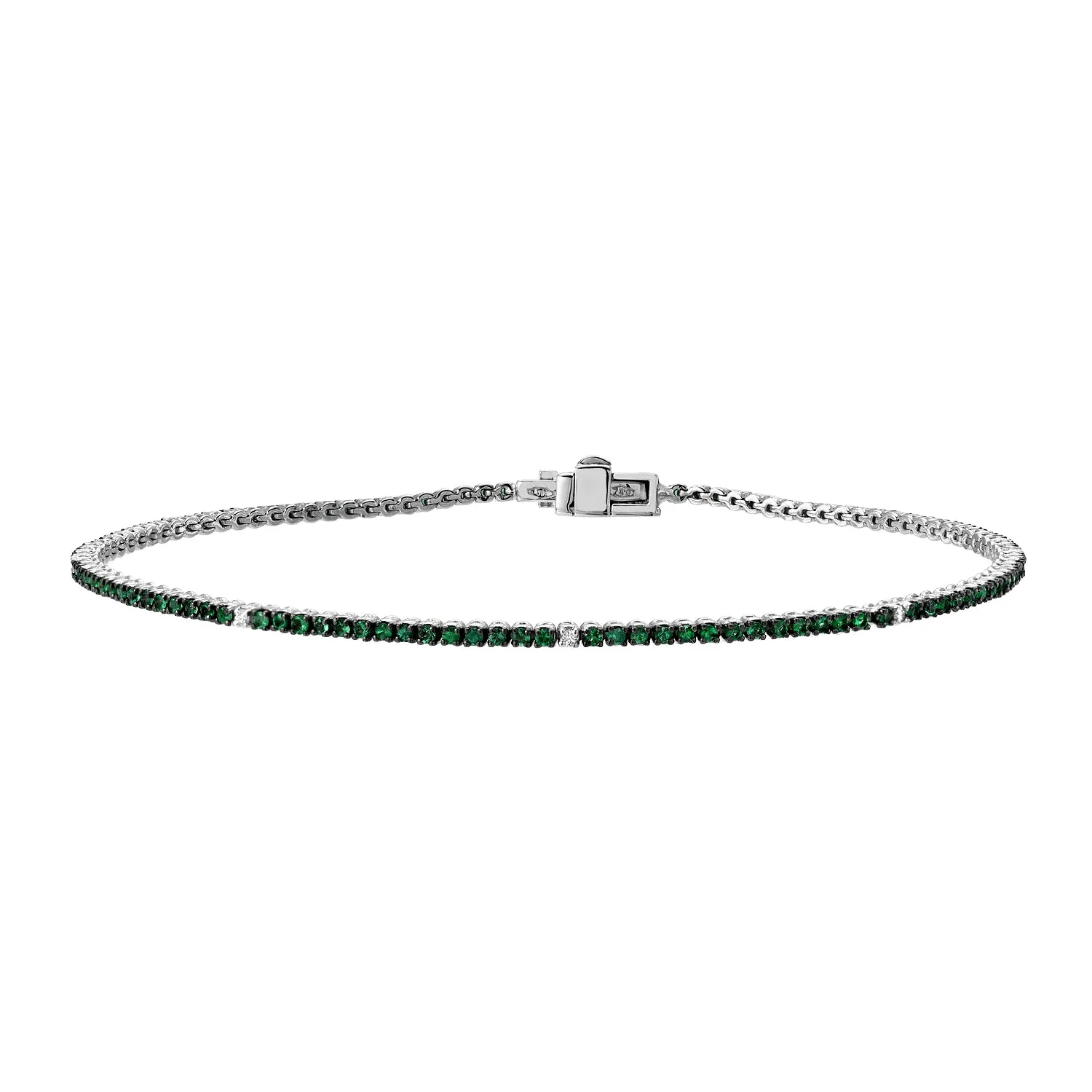 MICRO VENICE TENNIS BRACELET -EMERALD X DIAMOND