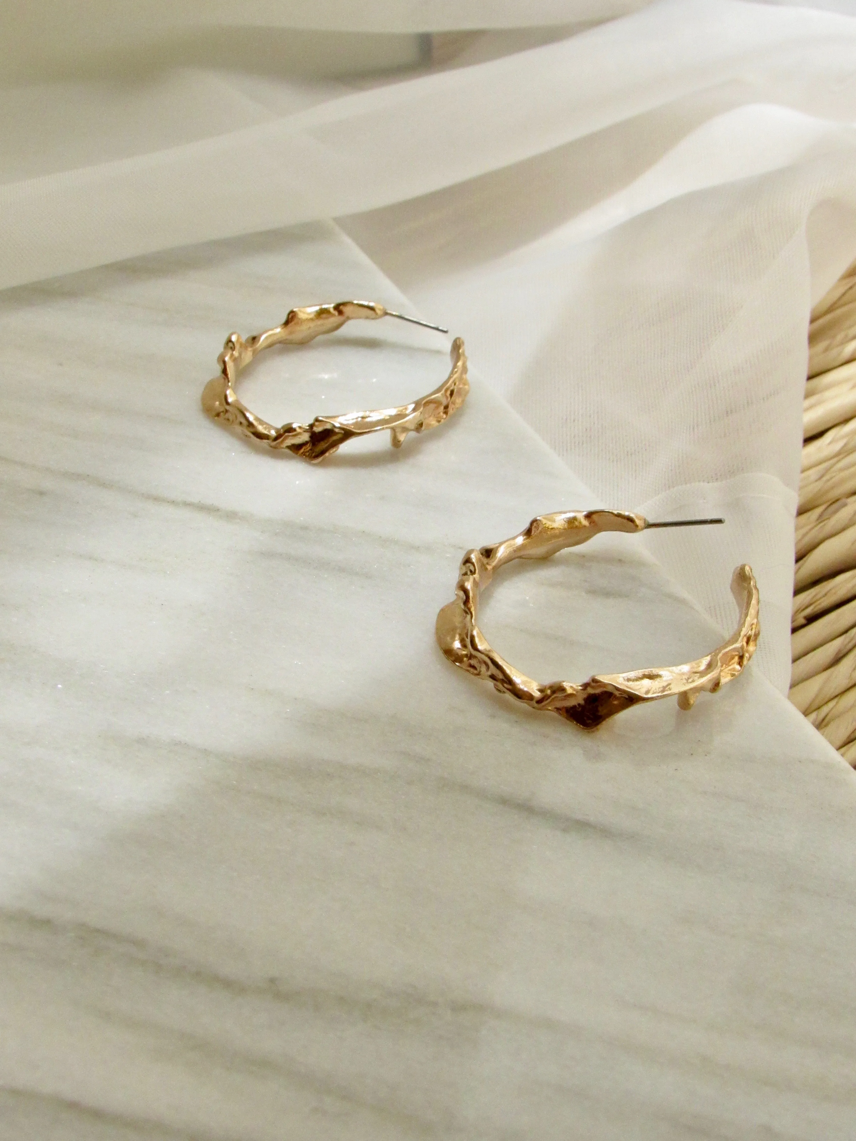 Molten 18k Gold Vermeil Hoop Earrings