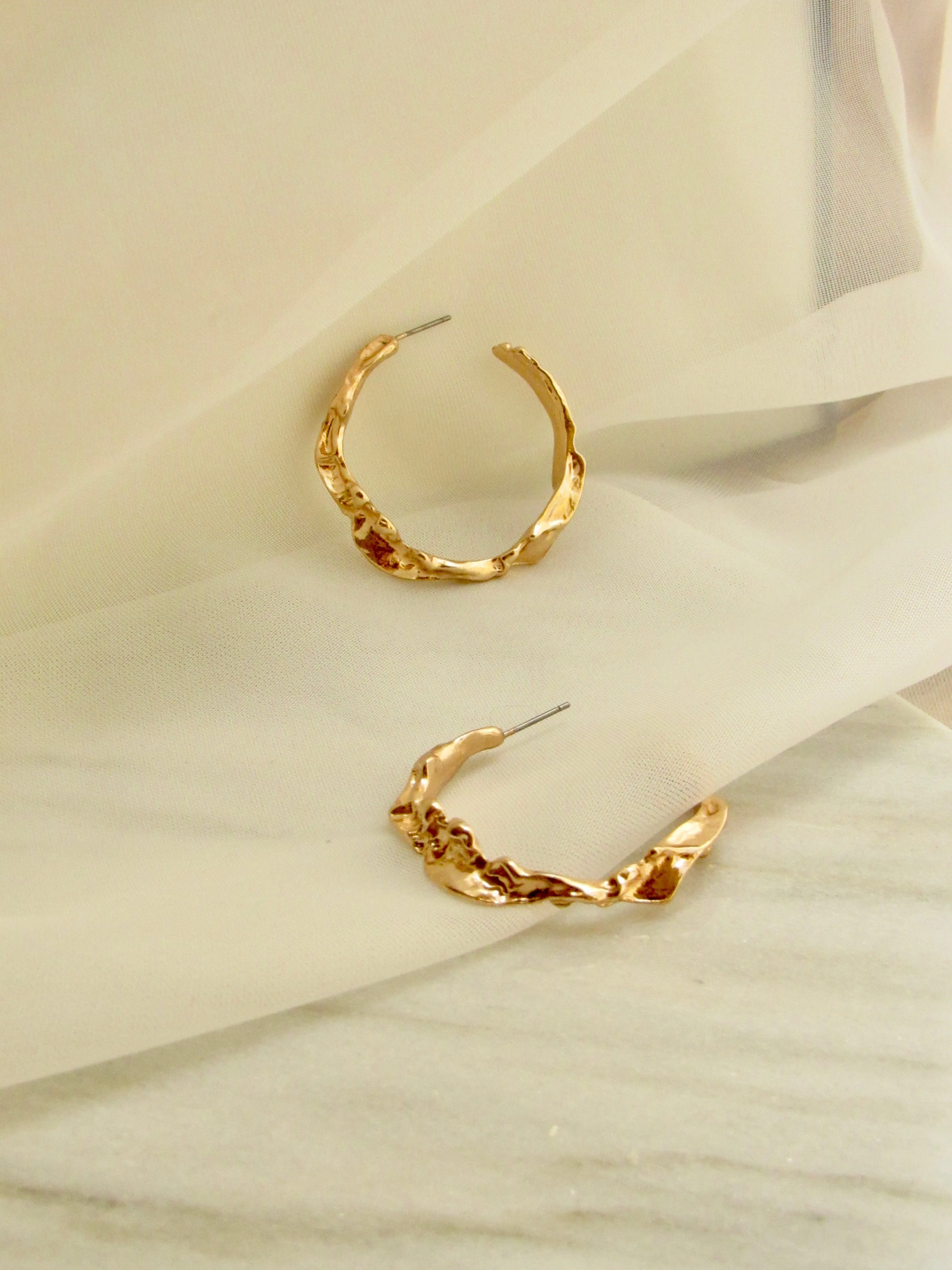 Molten 18k Gold Vermeil Hoop Earrings