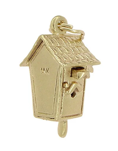 Movable Cuckoo Clock Charm in 14 Karat Gold