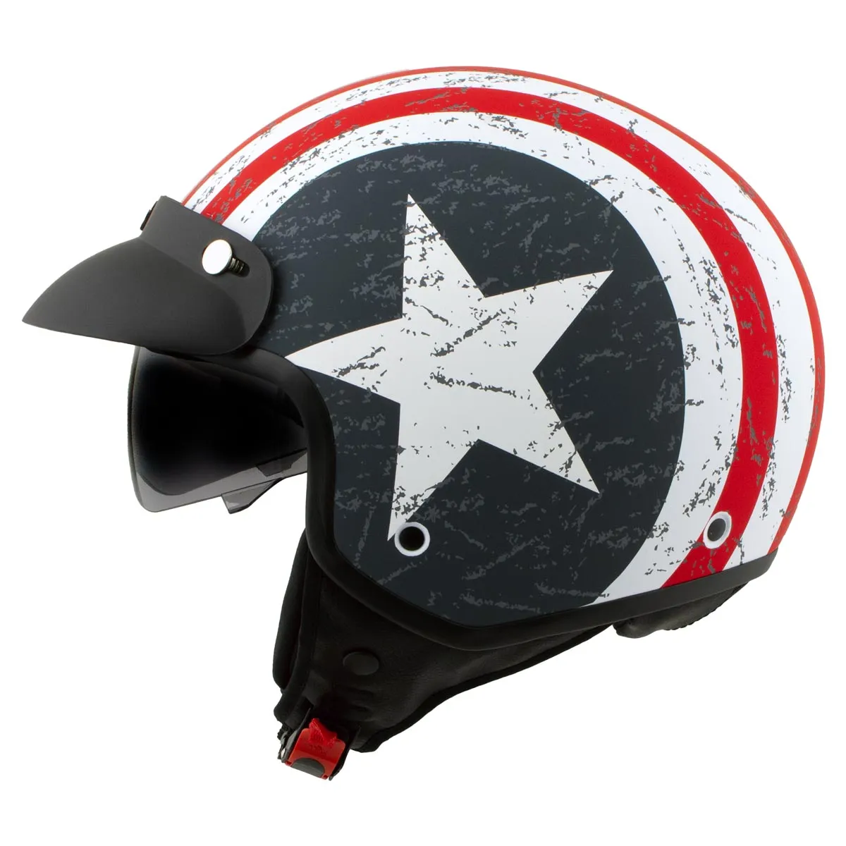MPH9701DOT 'Maverick' 3/4 Open Face Stars and Stripes Motorcycle Helmet for Men and Women Biker