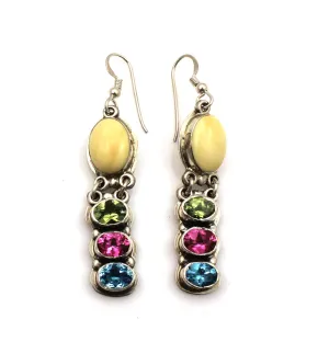 Multi Stone Drop Earrings