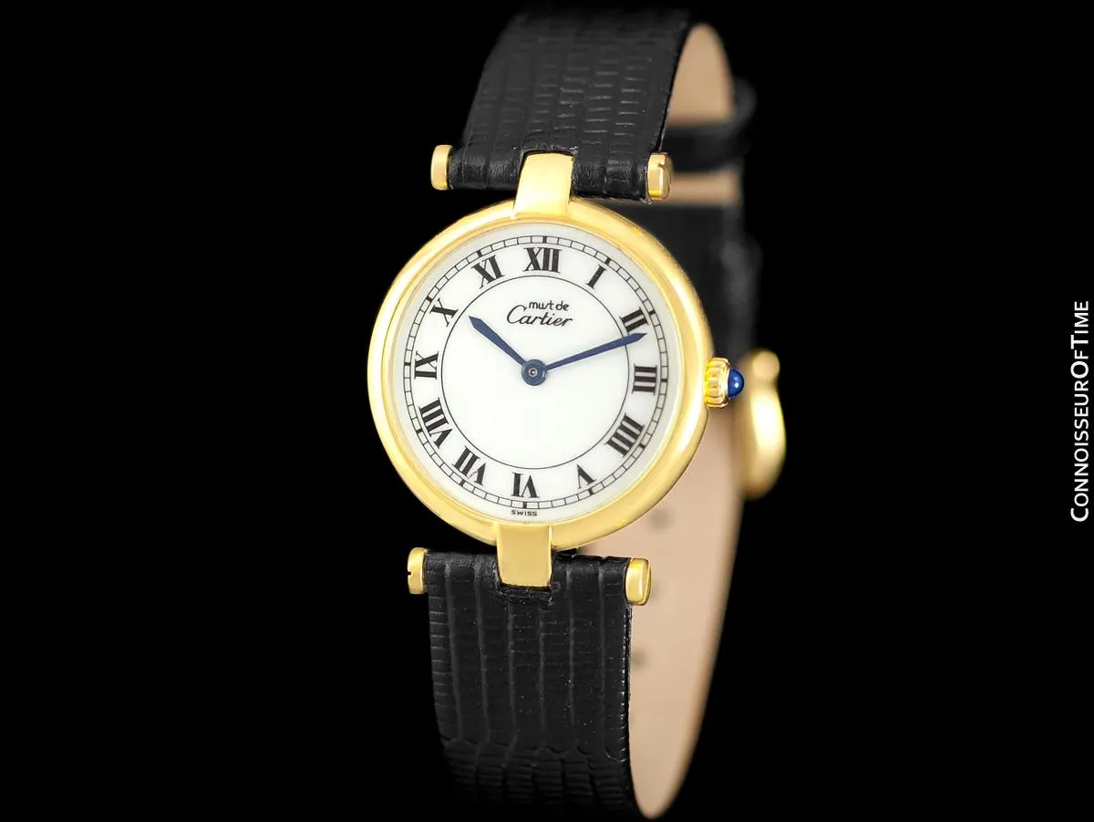 Must De Cartier Vendome Ladies Vermeil Watch - 18K Gold Over Sterling Silver