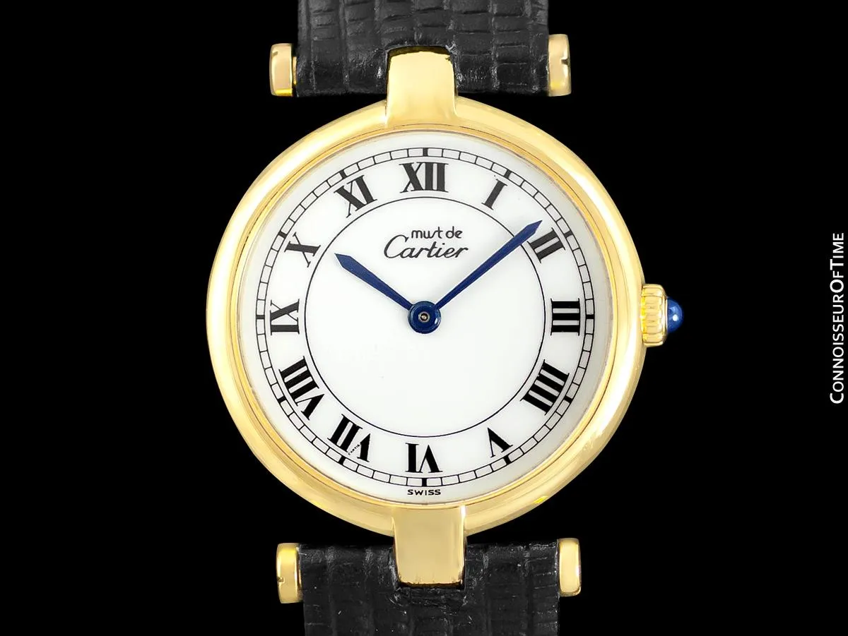 Must De Cartier Vendome Ladies Vermeil Watch - 18K Gold Over Sterling Silver