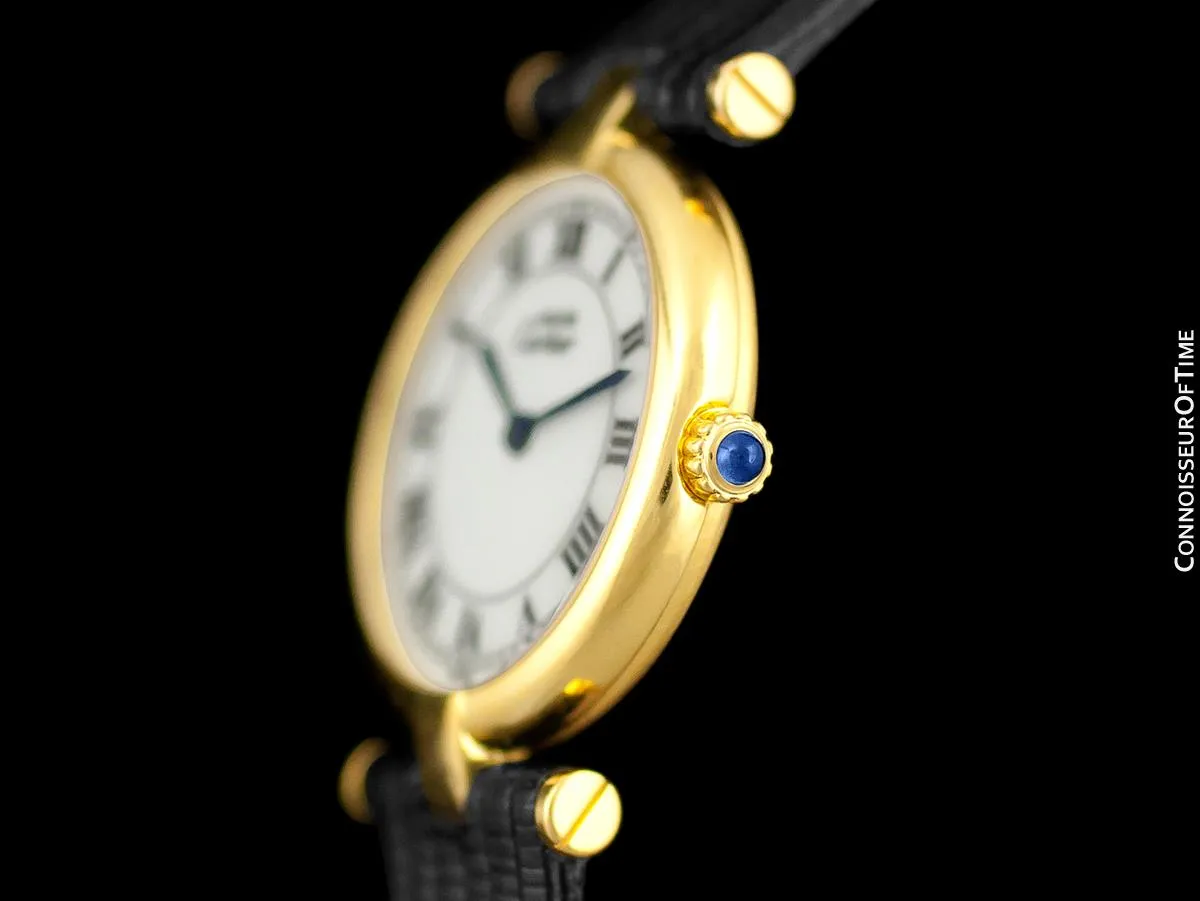 Must De Cartier Vendome Ladies Vermeil Watch - 18K Gold Over Sterling Silver