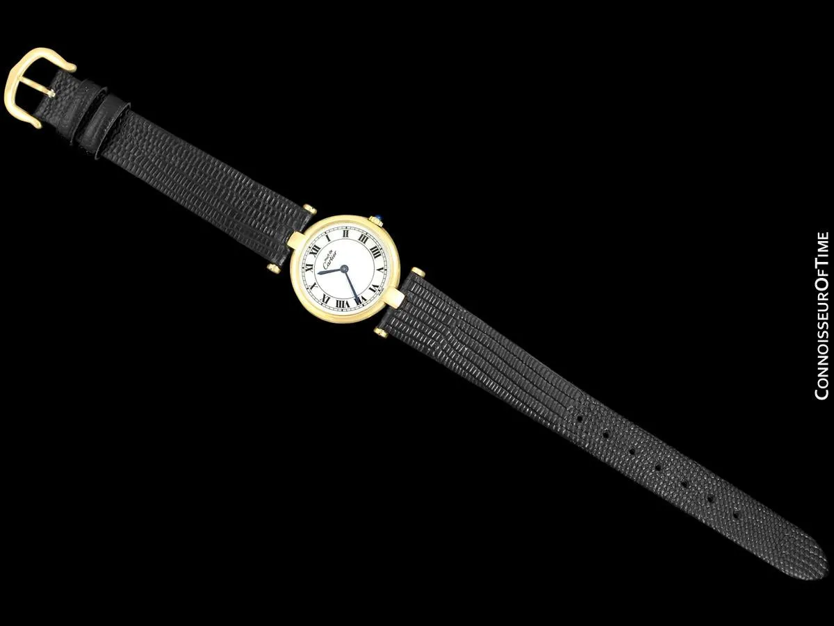 Must De Cartier Vendome Ladies Vermeil Watch - 18K Gold Over Sterling Silver
