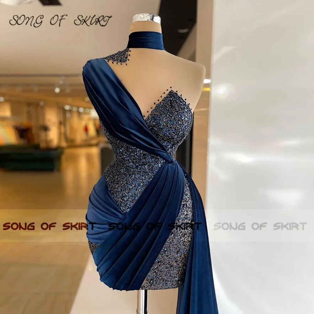 Navy Blue Shining Crystal Dress