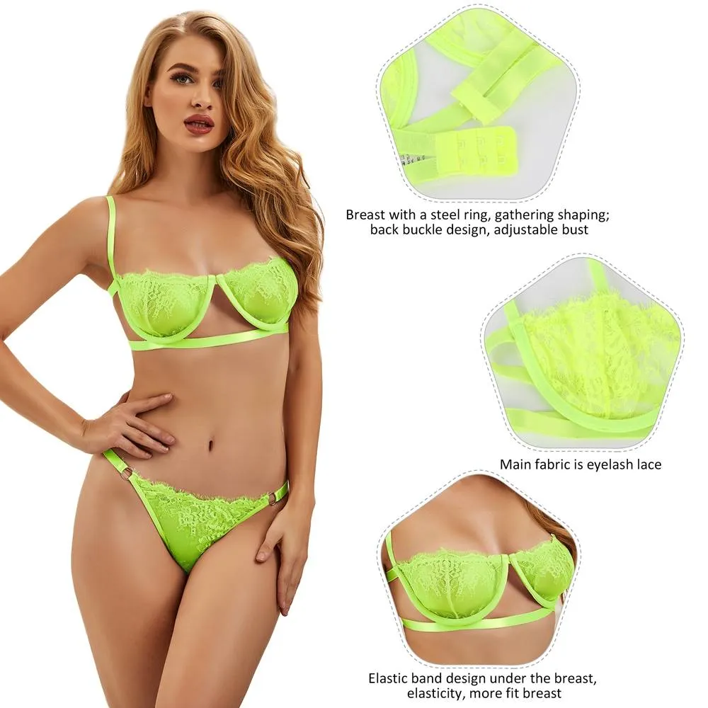 New High Quality Beautiful Lingerie Lace Bra Set Egypt With Steel ring
