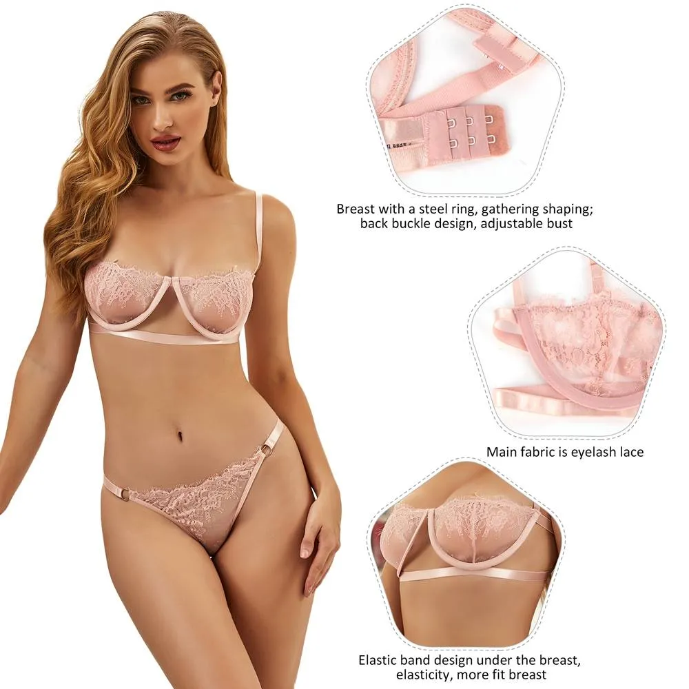 New High Quality Beautiful Lingerie Lace Bra Set Egypt With Steel ring