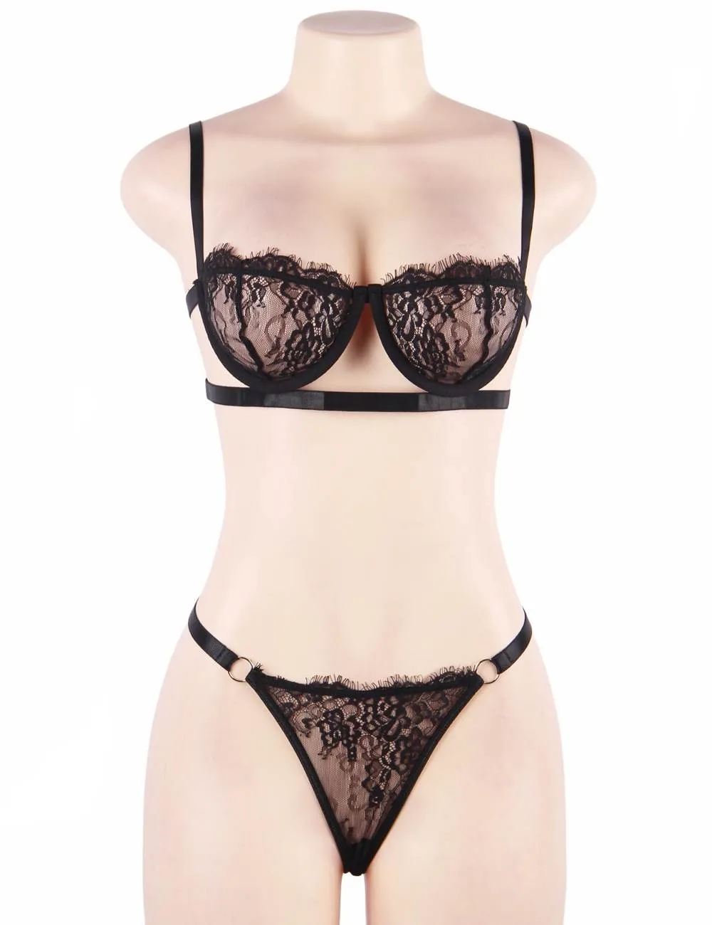 New High Quality Beautiful Lingerie Lace Bra Set Egypt With Steel ring