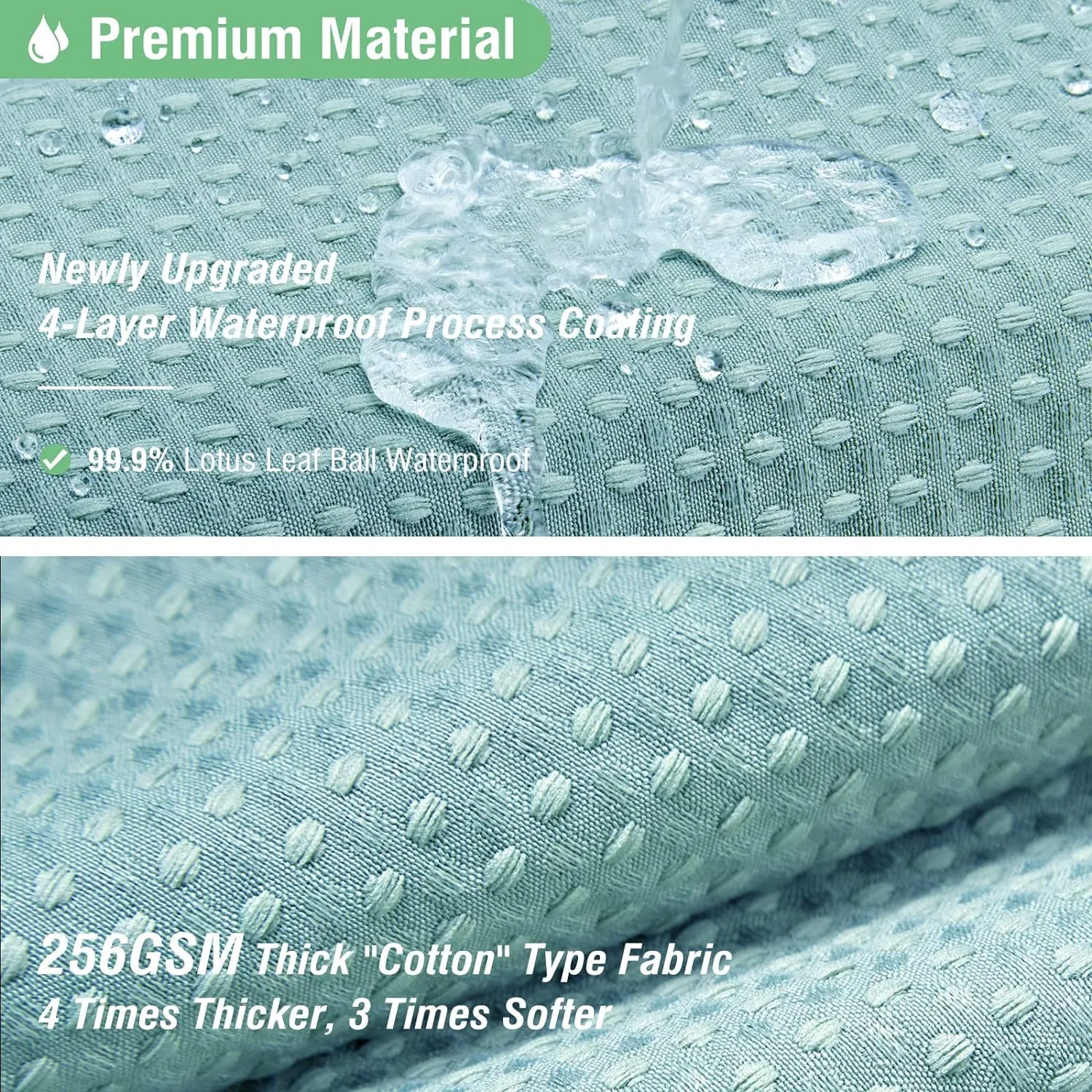 NEW Retails $60 Dynamene Teal Fabric Shower Curtain for Bathroom - Waffle Weave Heavy Duty Cloth , 256GSM Hotel Luxury Weighted Polyester Bath Curtain Set with 12 Plastic Hooks,72x72, Teal/Turquoise