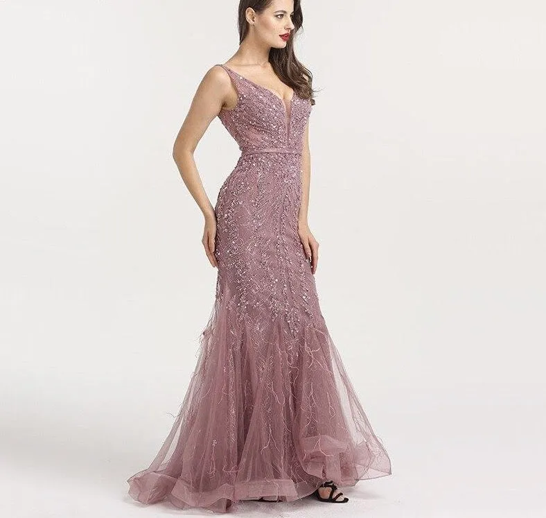 Newest Dubai Sexy Backless Fashion Evening Dresses Sleeveless Beading Sequined Formal Dress