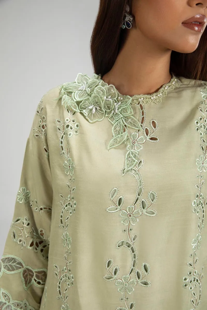 Olive Green Straight shirt Style Luxury Pret Pakistani Salwar Suit