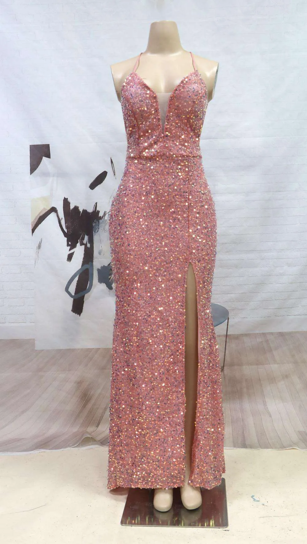 One Shoulder Sleeveless Split Maxi Dress