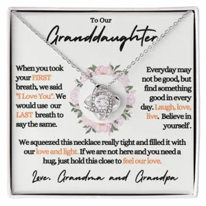 Our Granddaughter (Love Grandpa & Grandma) - Beautiful 14k Gold Necklace With Poem Card Box