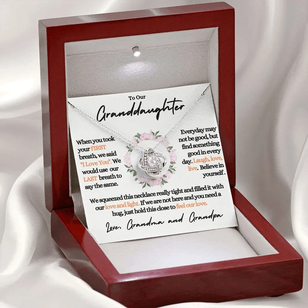 Our Granddaughter (Love Grandpa & Grandma) - Beautiful 14k Gold Necklace With Poem Card Box