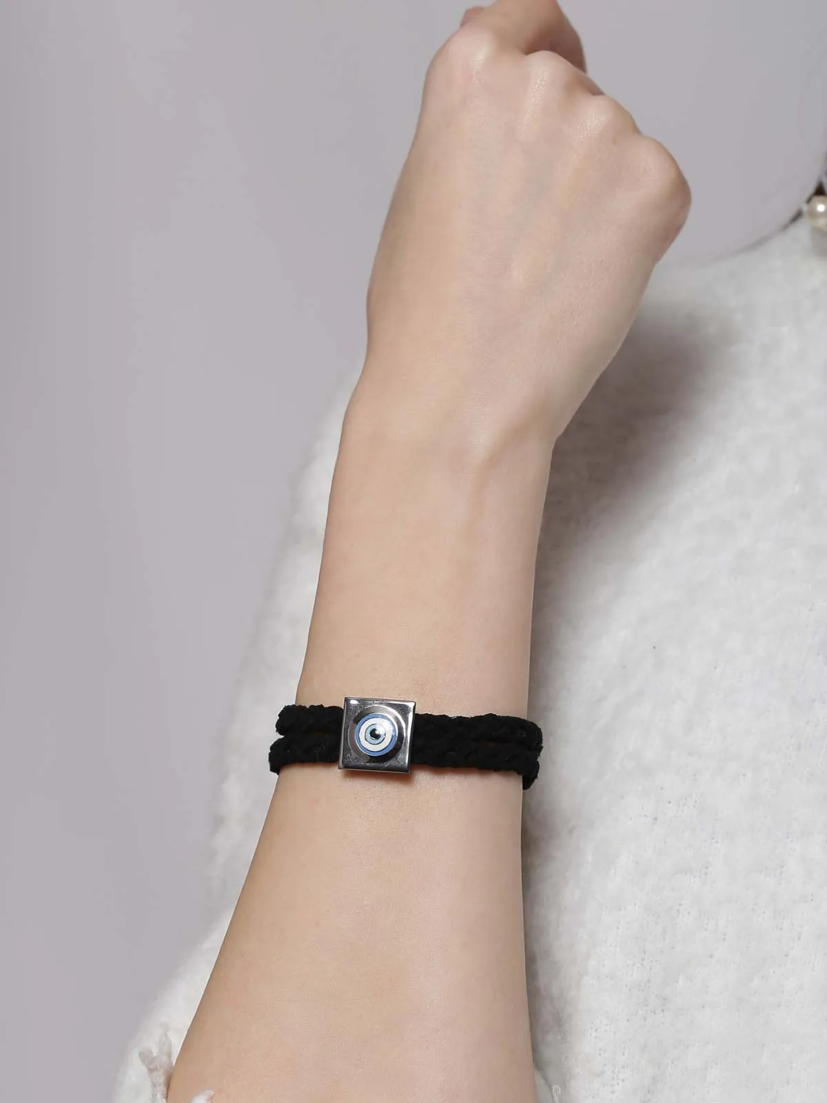 Outhouse   -   Eye Promise Protego Suede Bracelet In Gunmetal