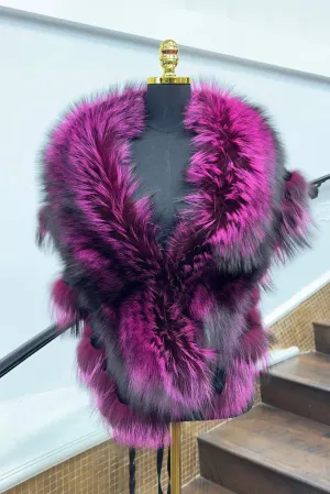 Oversized Fox Collar with Ruffle Trim