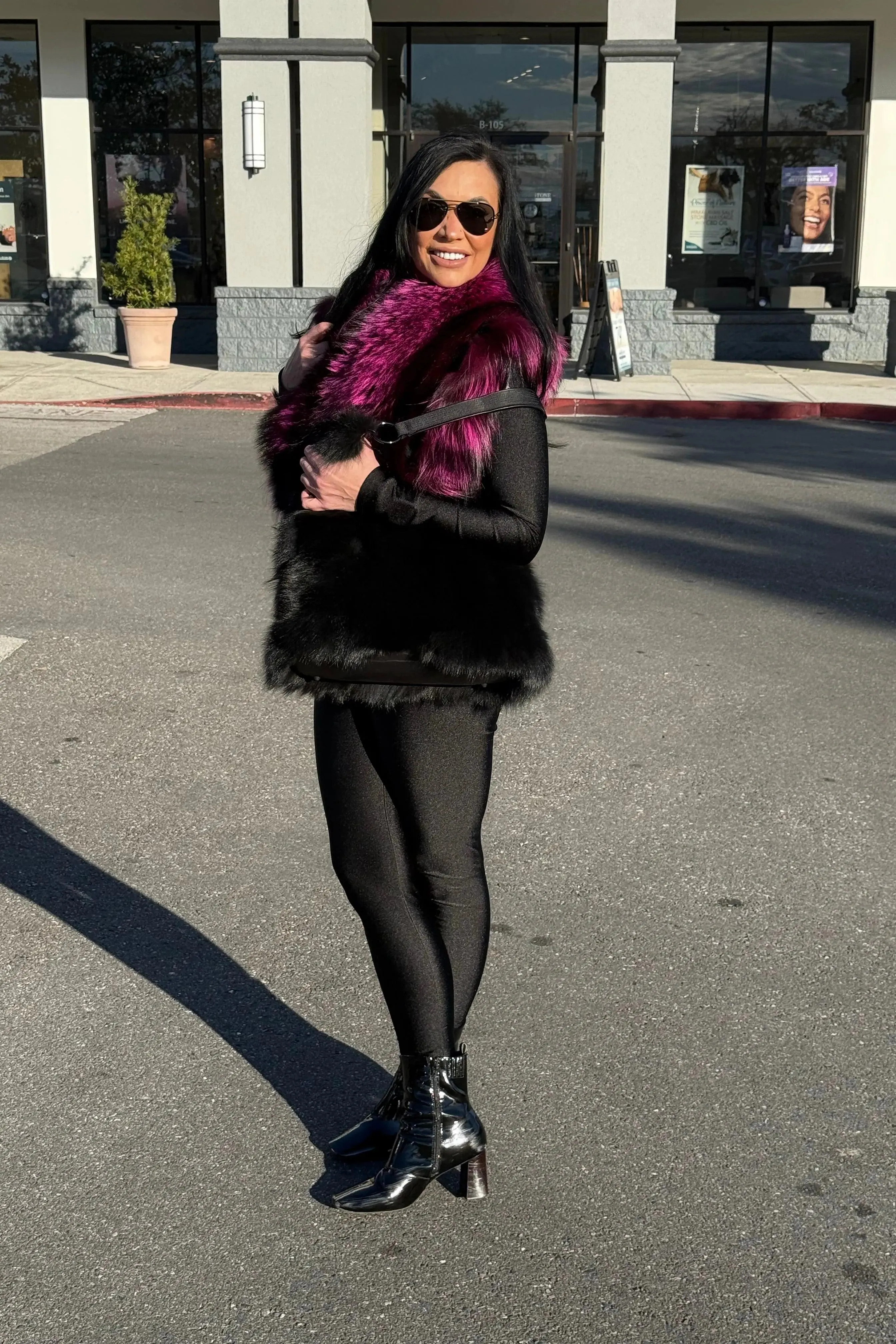 Oversized Fox Collar with Ruffle Trim