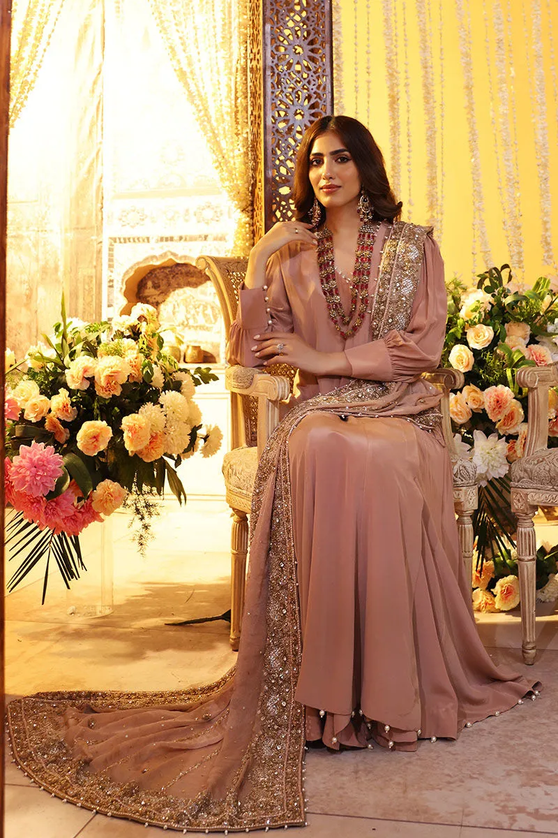 Pakistani Wedding Dress in Angrakha and Sharara Style