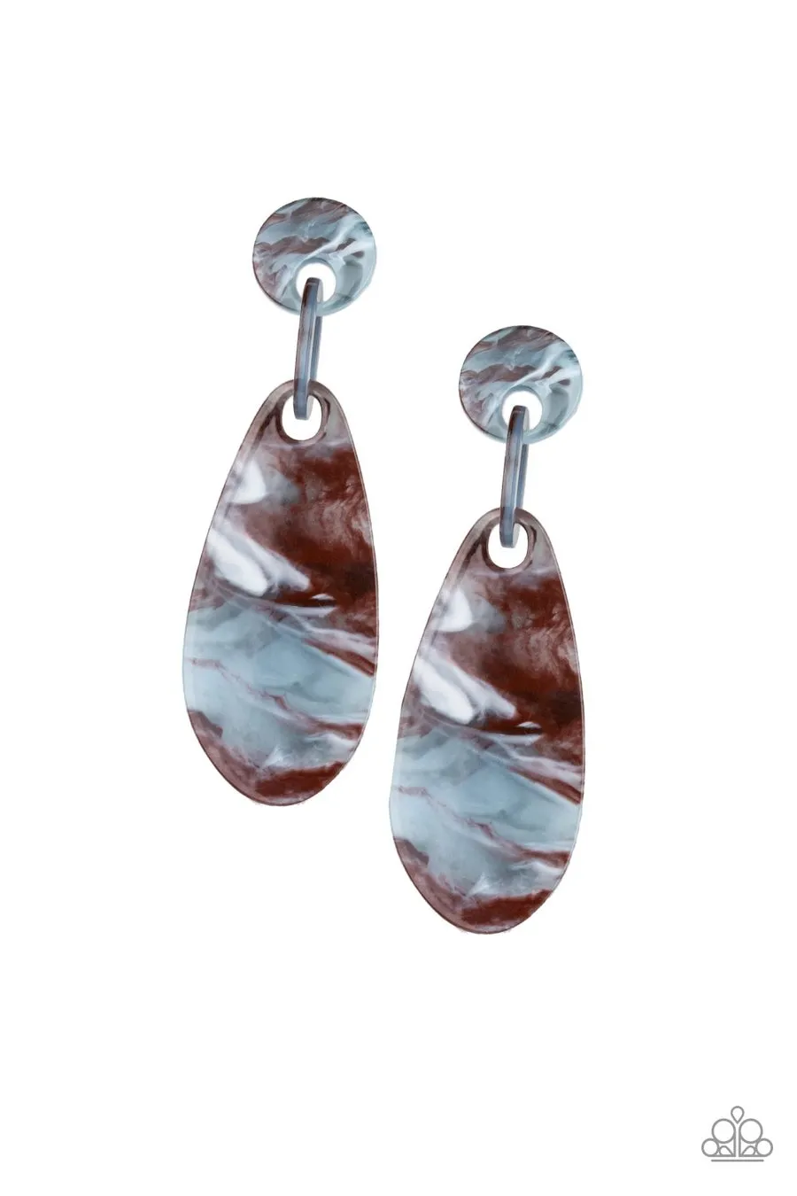 Paparazzi A HAUTE Commodity - Brown Acrlic Earrings