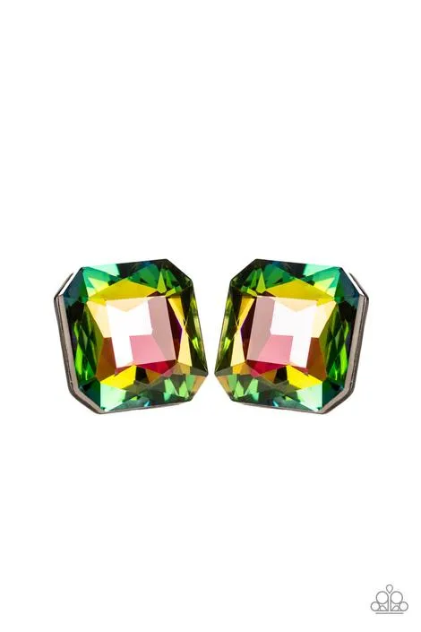 Paparazzi - Show Glow - Oil Spill Iridescent Vintage Earrings