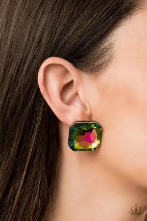 Paparazzi - Show Glow - Oil Spill Iridescent Vintage Earrings