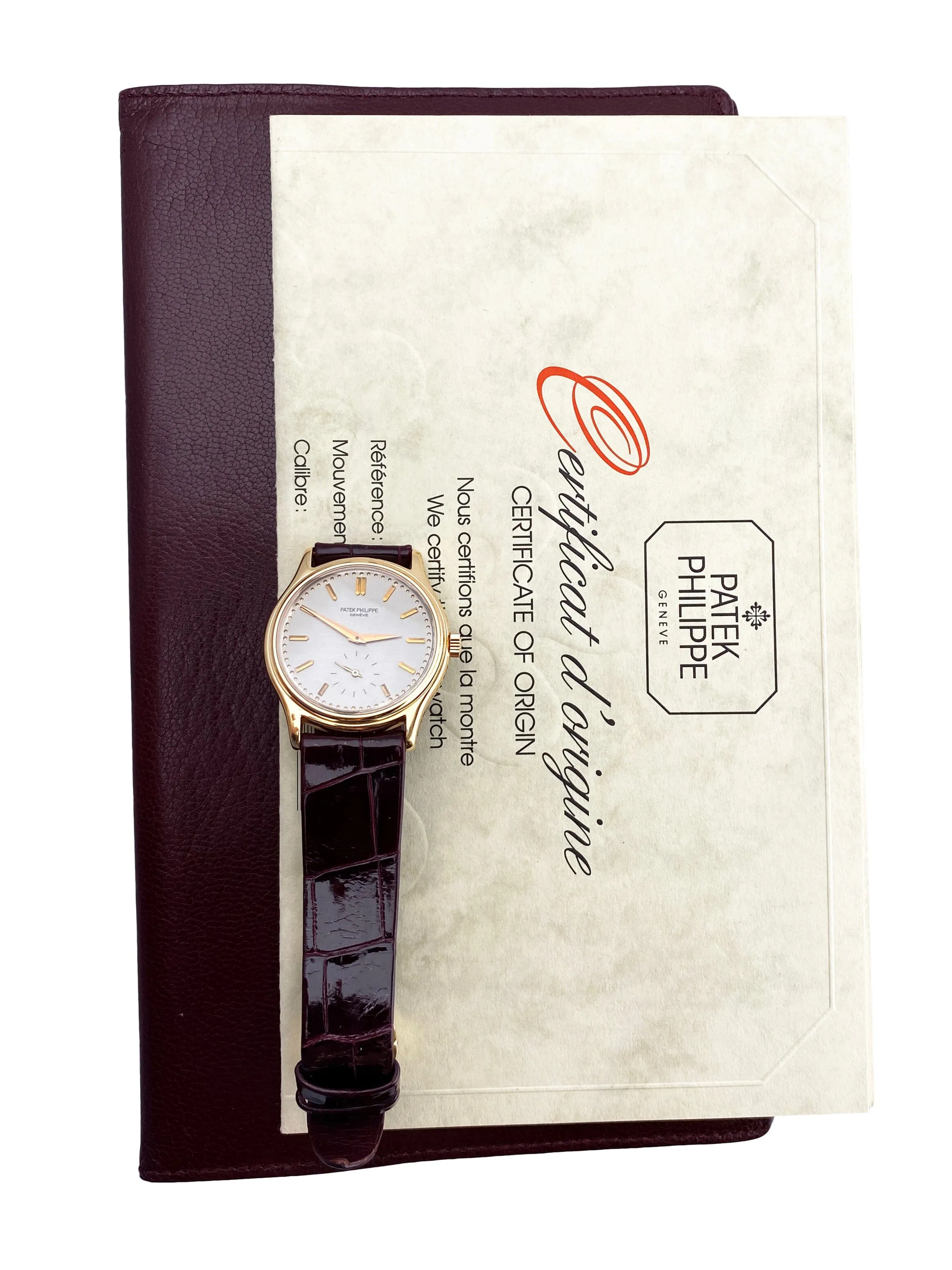 Patek Philippe Calatrava 3923 Silver Dial 18K Rose Gold Mens Watch Box Papers