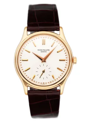 Patek Philippe Calatrava 3923 Silver Dial 18K Rose Gold Mens Watch Box Papers
