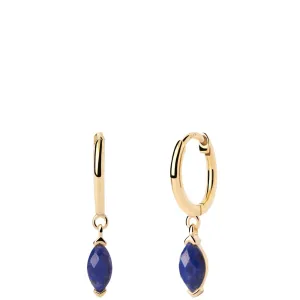 PDPAOLA Gold Nomad Lapis Lazuli Hoop Earrings