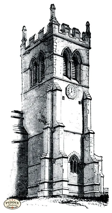 PDXC11489b -- Architecture Engravings Clock Tower