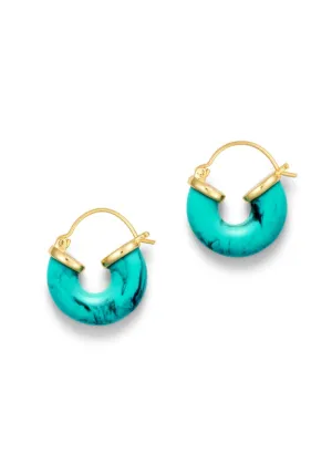 Petit Swell Hoop Earrings - Aqua