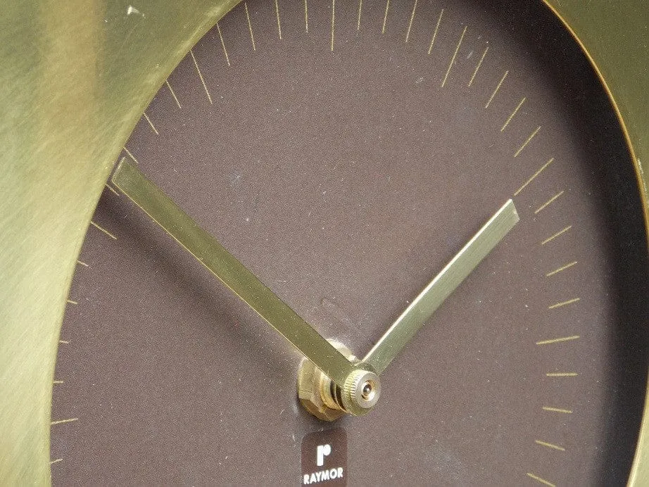 Raymor Lucite & Brass Wall Clock Chronoquartz