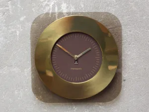 Raymor Lucite & Brass Wall Clock Chronoquartz