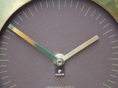 Raymor Lucite & Brass Wall Clock Chronoquartz