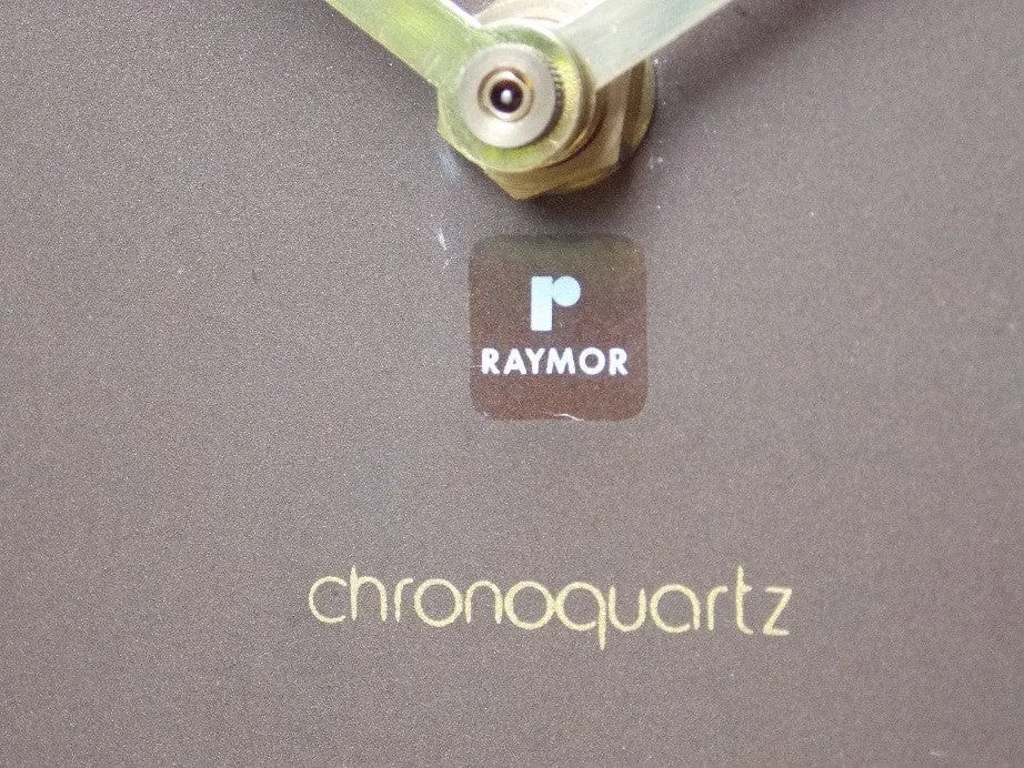 Raymor Lucite & Brass Wall Clock Chronoquartz
