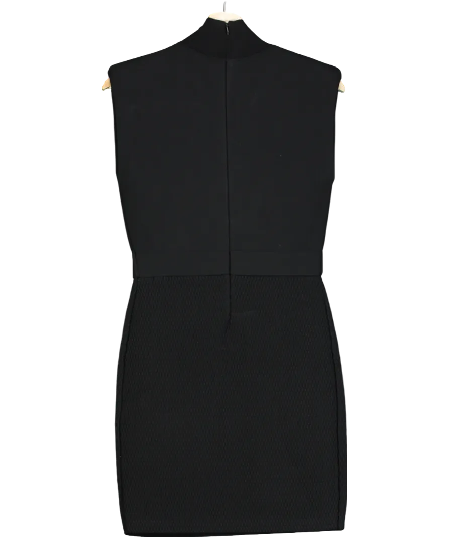Rebecca Vallance Black Braque Belted Embellished Knitted Mini Dress UK S