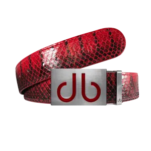 Red Snakeskin leather strap with Infill red buckle