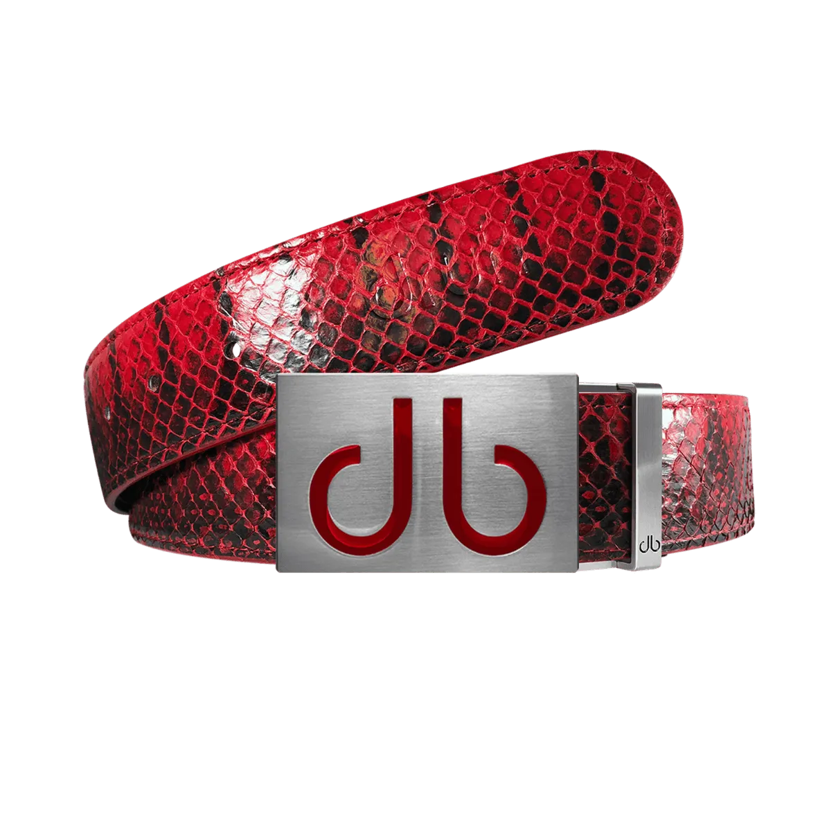 Red Snakeskin leather strap with Infill red buckle